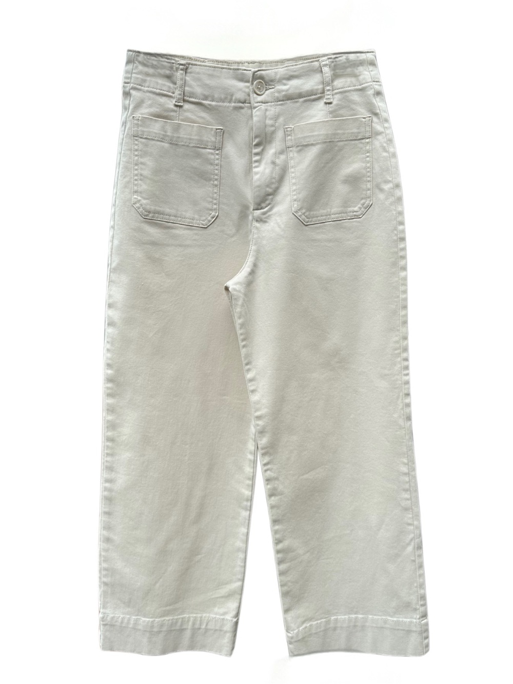 Bagatelle Collection Ivory Wide Leg Crop Pants Size 6 High Rise Utility Pockets